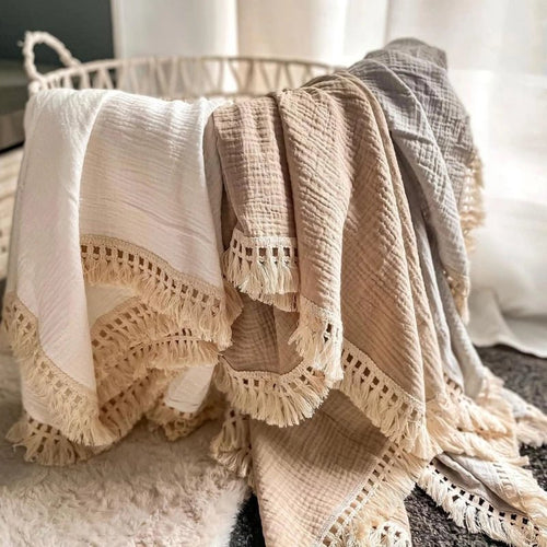 Fringe Wrap Baby Blanket Towel - Kalsha
