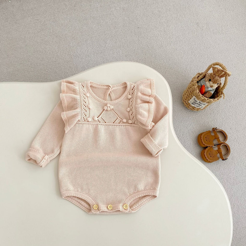 Girls Autumn Clothing Lace Long-sleeved Pure Color JumpSuit - Kalsha